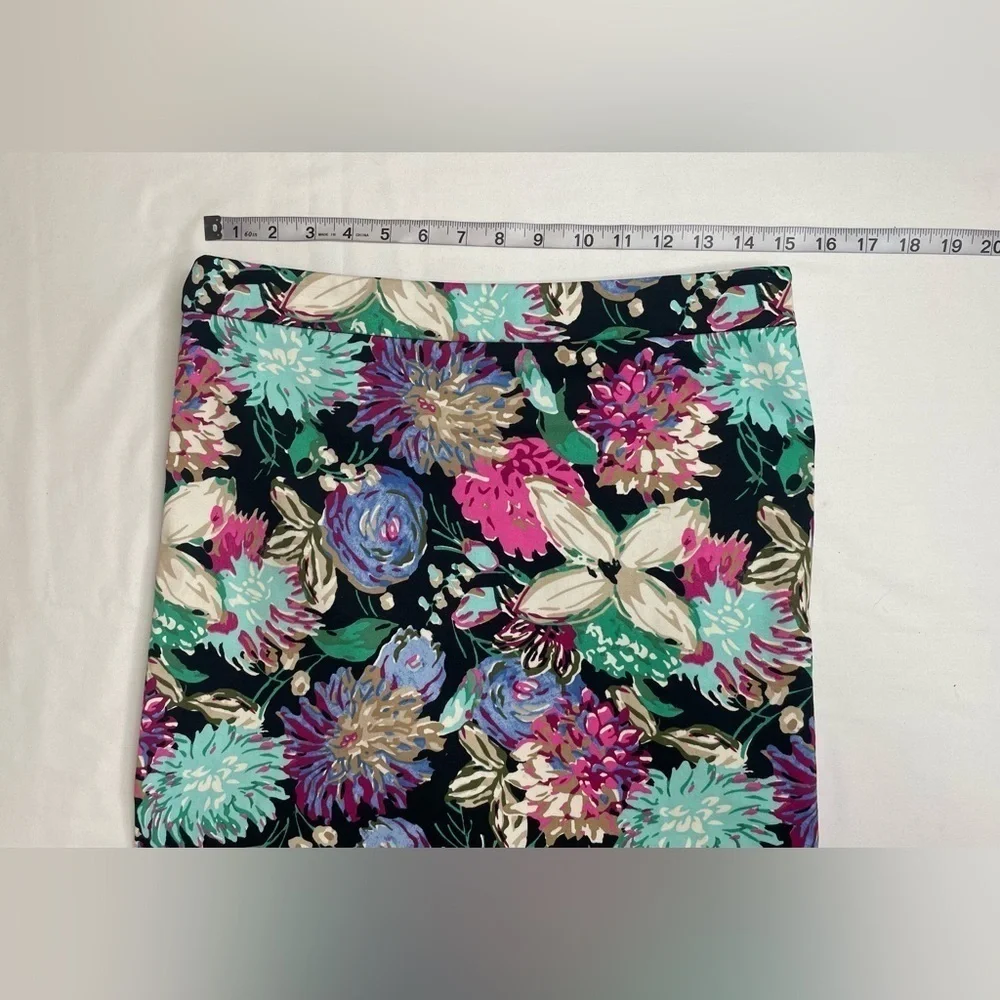 J Crew Skirt Floral Cotton Blend Pencil Skirt Size 4